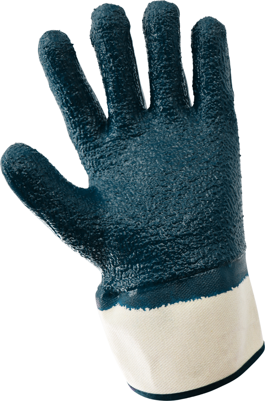 Premium Solid Nitrile Fully Coated Two-Piece Jersey Gloves with Rough Finish