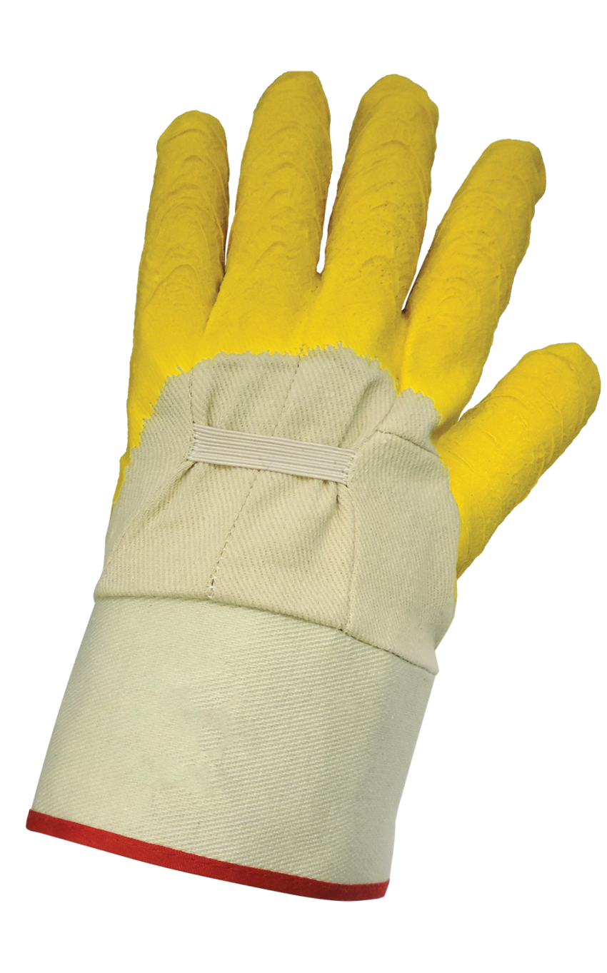 Economy Wrinkle Finish Three-Quarter Rubber Coated Five-Piece Cotton Canvas Gloves