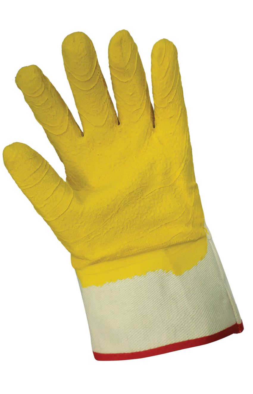 Economy Wrinkle Finish Three-Quarter Rubber Coated Five-Piece Cotton Canvas Gloves