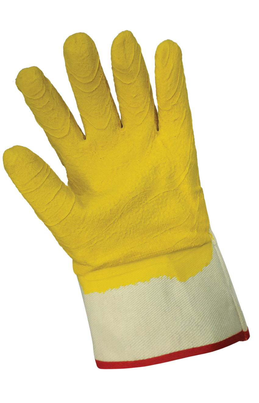 Gripster® Tuff Wrinkle Finish Rubber Three-Quarter Coated Cotton Canvas Gloves