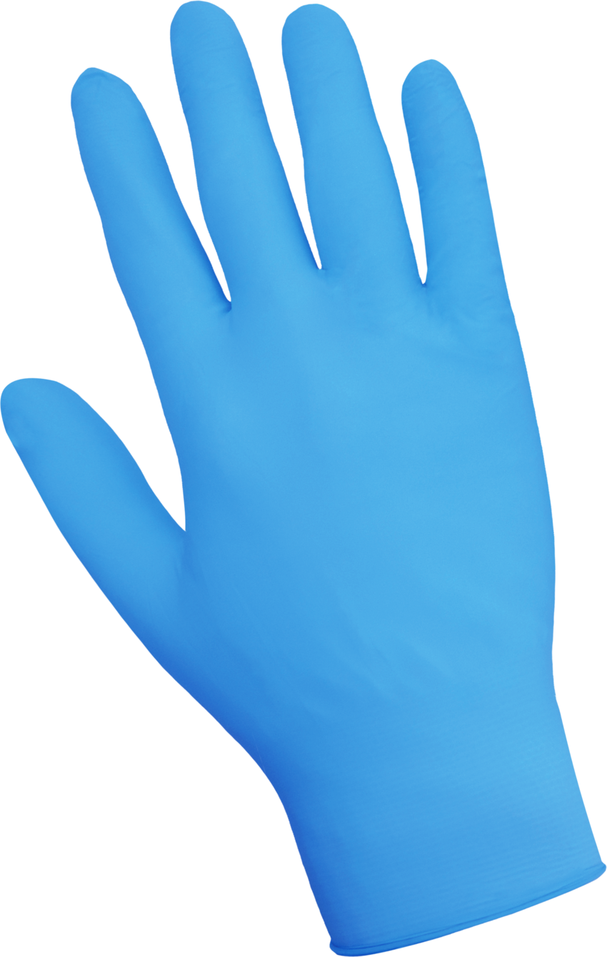 Nitrile, Powder-Free, Industrial-Grade, Lightweight, Blue, 3.5-Mil, Textured Fingertips, 9.5-Inch Disposable Gloves