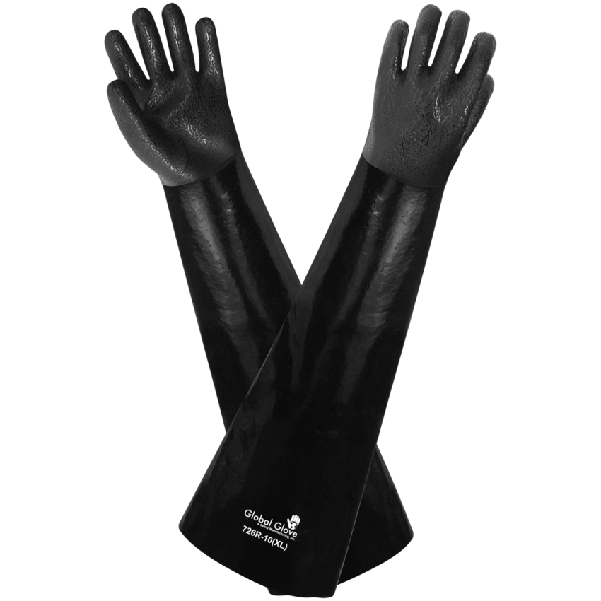 Premium Double-Dipped Shoulder Length PVC Chemical Handling Gloves