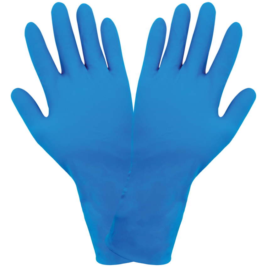 Heavyweight Nitrile, Powder-Free, Examination-Grade, Blue, 8-Mil, Textured Fingertips, 11-Inch Disposable Gloves