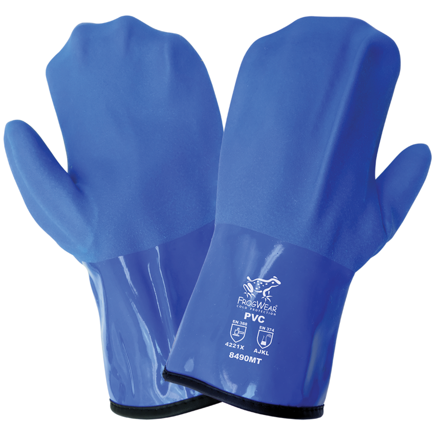 FrogWear® Cold Protection Premium Flexible Waterproof Triple-Coated PVC Chemical Handling Mittens