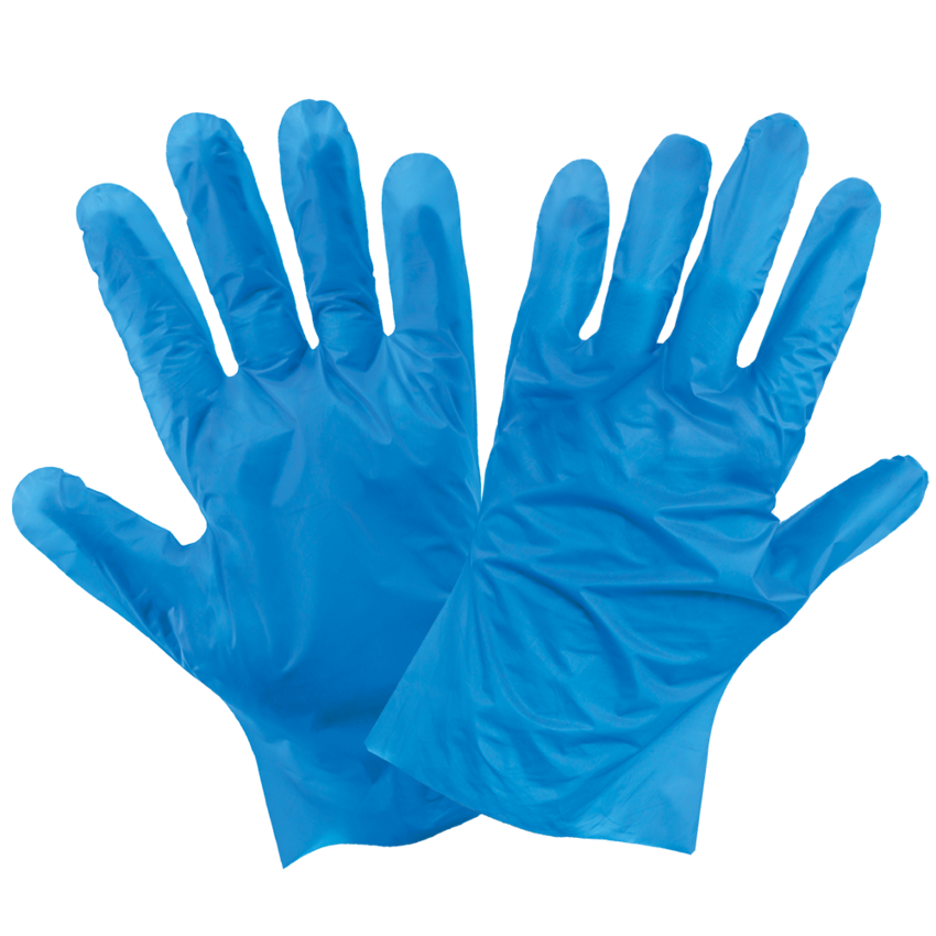 Keto-Handler Plus Thermoplastic Elastomer (TPE), Powder-Free, Industrial-Grade, Blue, 2-Mil, Lightweight, Smooth Finish, 10-Inch Disposable Gloves