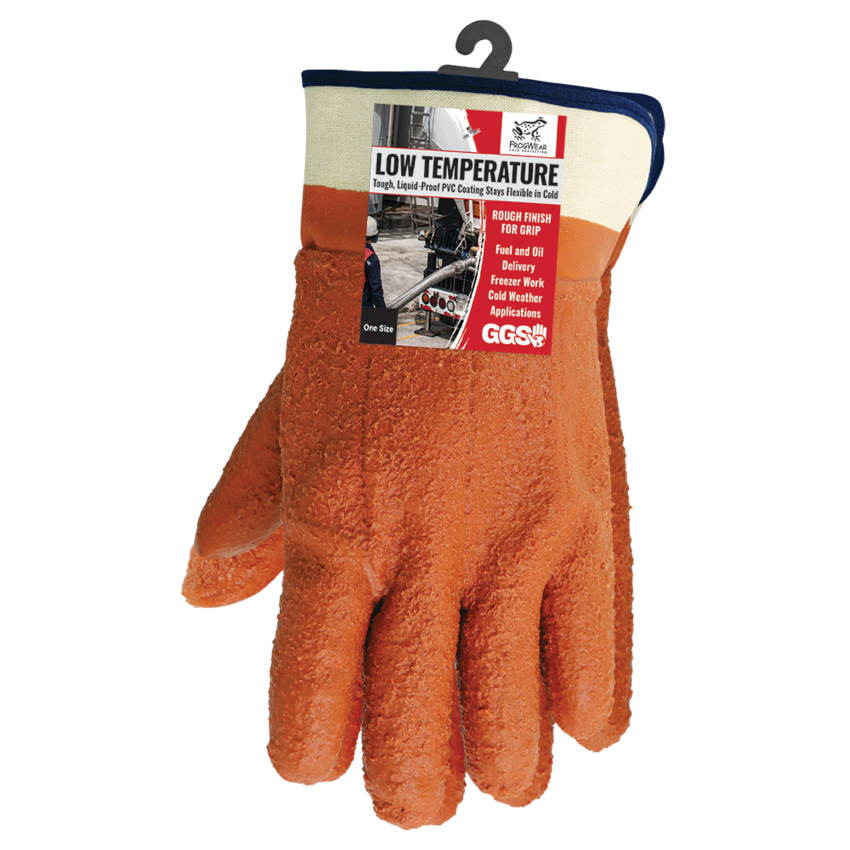 FrogWear® Cold Protection Heavy-Duty Rough Finish PVC Cut, Abrasion, and Puncture Resistant Gloves