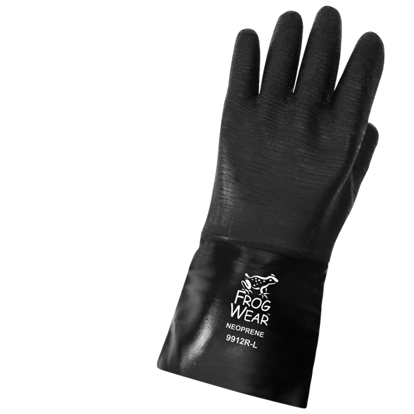 FrogWear® Premium Neoprene Rough Etched Finish 12-Inch Chemical Handling Gloves