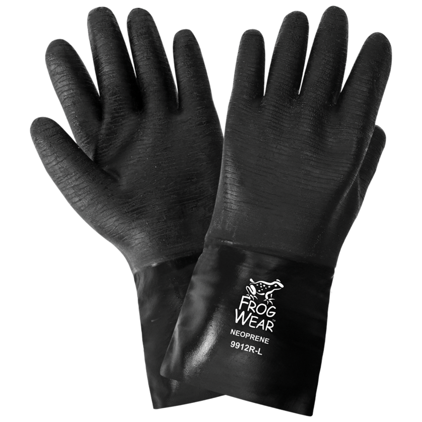 FrogWear® Premium Neoprene Rough Etched Finish 12-Inch Chemical Handling Gloves