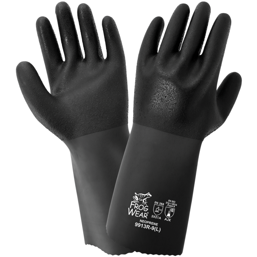 FrogWear® Premium Rough Finish 13-Inch Neoprene Chemical Handling Gloves