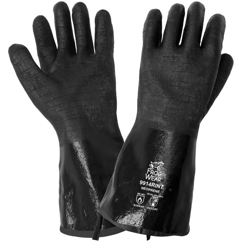 FrogWear® Premium 14-Inch Insulated Neoprene Heat Resistant Food/Chemical Handling Gloves