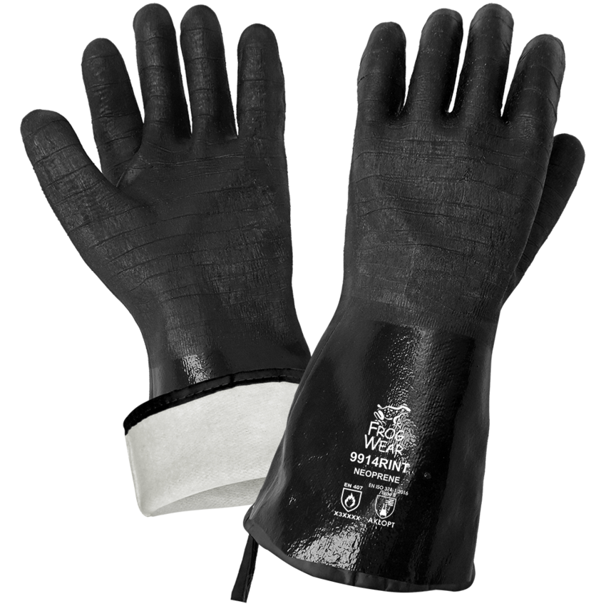 FrogWear® Premium 14-Inch Insulated Neoprene Heat Resistant Food/Chemical Handling Gloves