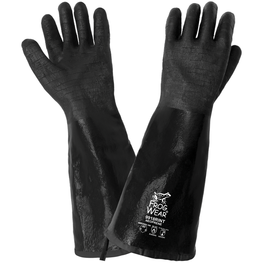 FrogWear® Premium 18-Inch Insulated Neoprene Heat Resistant Food/Chemical Handling Gloves