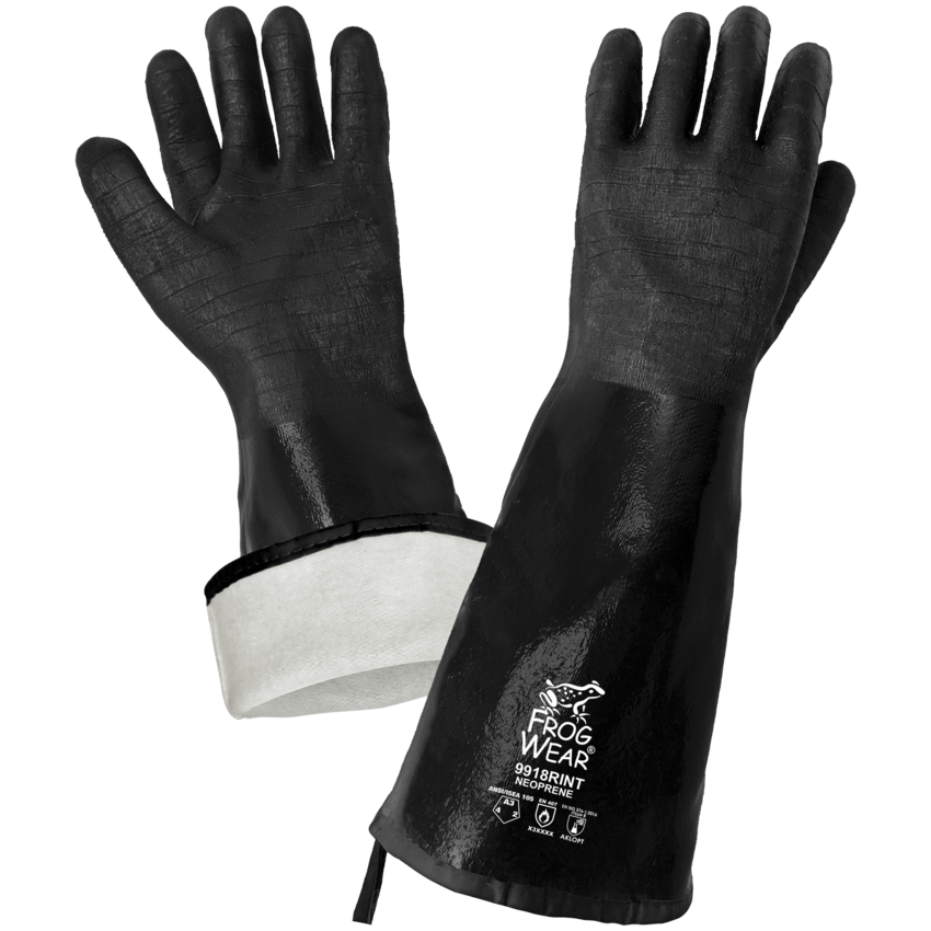 FrogWear® Premium 18-Inch Insulated Neoprene Heat Resistant Food/Chemical Handling Gloves