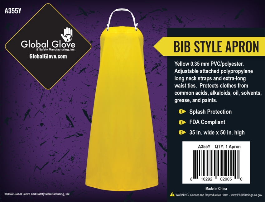 Industrial Yellow PVC/Polyester Apron