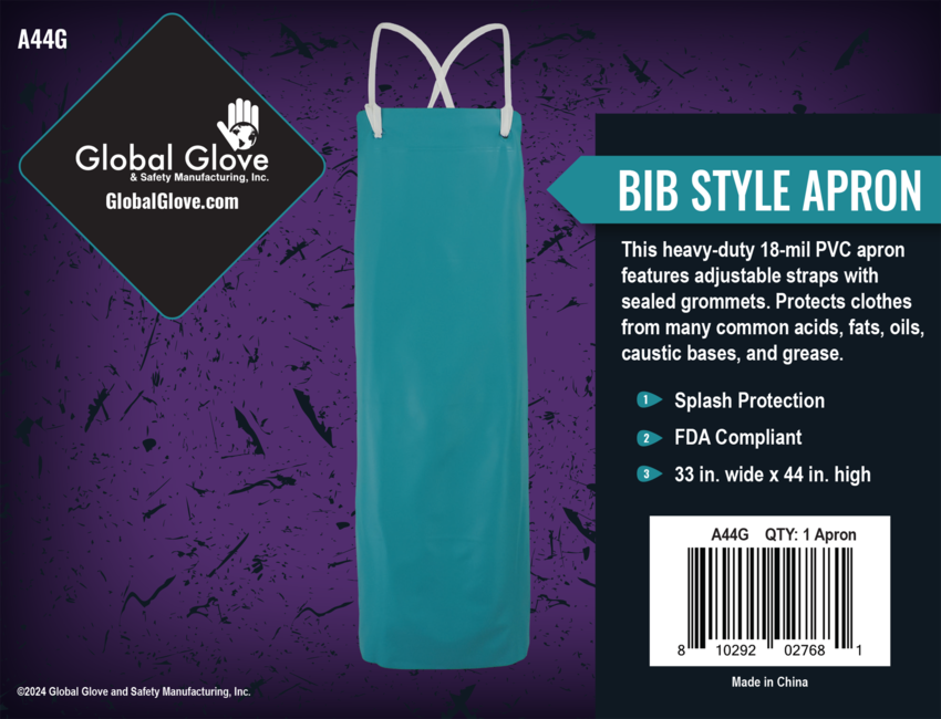 FDA Compliant Aqua Green PVC Apron