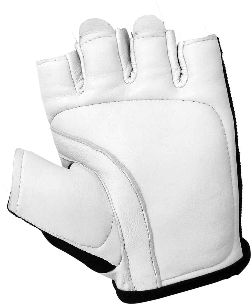 Hot Rod Gloves® Premium-Grade Grain Goatskin Leather Fingerless Gloves with Anti-Shock/Vibration Padding