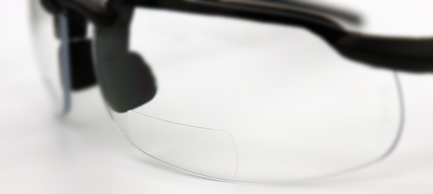Swordfish® Clear 1.5 Diopter Bifocal Reader Style Lens, Matte Black Frame Safety Glasses