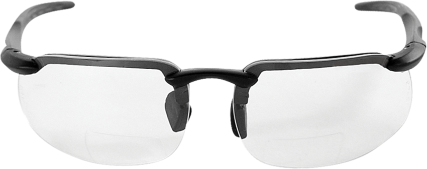 Swordfish® Clear 2.0 Diopter Bifocal Reader Style Lens, Matte Black Frame Safety Glasses