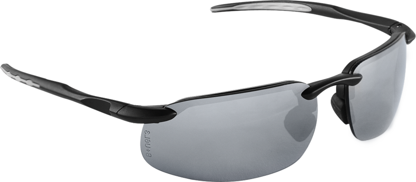 Swordfish® Silver Mirror Lens, Matte Black Frame Safety Glasses