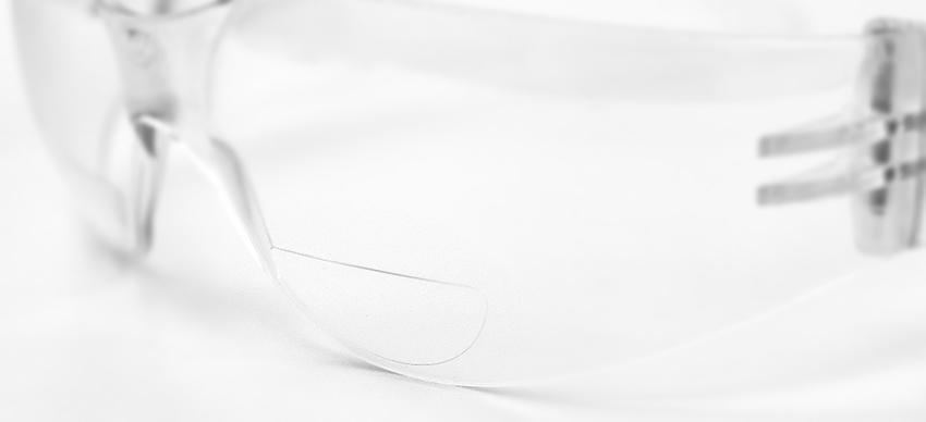 Torrent™ Clear 1.5 Diopter Bifocal Reader Style Lens, Frosted Clear Frame Safety Glasses