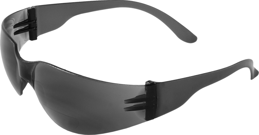 Torrent™ Smoke 2.5 Diopter Bifocal Reader Style Lens, Frosted Black Frame Safety Glasses