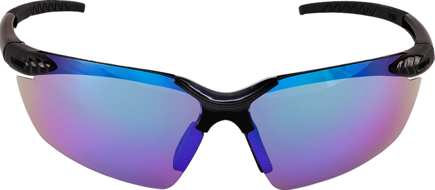 Mojarra® Copper with Blue Mirror Lens, Shiny Black Frame Safety Glasses