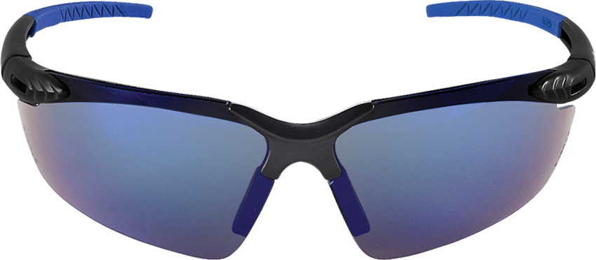 Mojarra® Blue Mirror Lens, Matte Black Frame Safety Glasses
