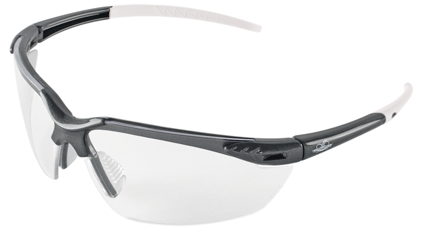 Mojarra® Clear Anti-Fog Lens, Shiny Pearl Gray Frame Safety Glasses