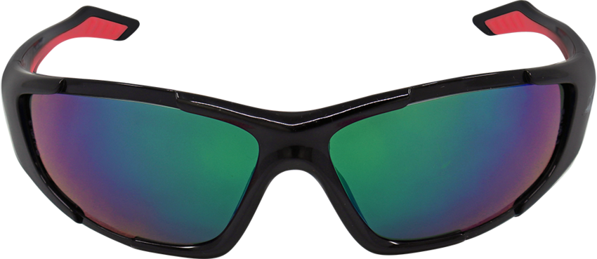 Javelin™ Green Mirror Polarized Lens, Shiny Black Frame Safety Glasses
