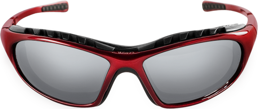 Steelhead® Silver Mirror Anti-Fog Lens, Shiny Red Frame Safety Glasses - LIMITED STOCK