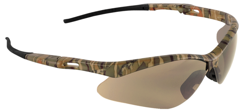 Spearfish® Brown Anti-Fog Lens, Camouflage Frame Safety Glasses