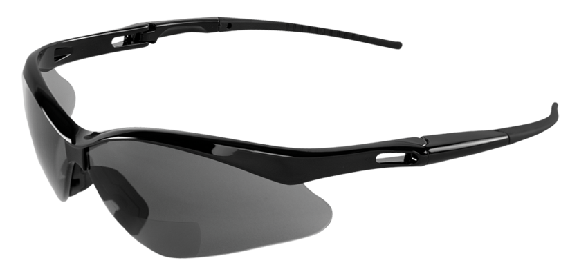 Spearfish® Smoke Performance Fog Technology 1.5 Diopter Bifocal Reader Style Lens, Shiny Black Frame Safety Glasses
