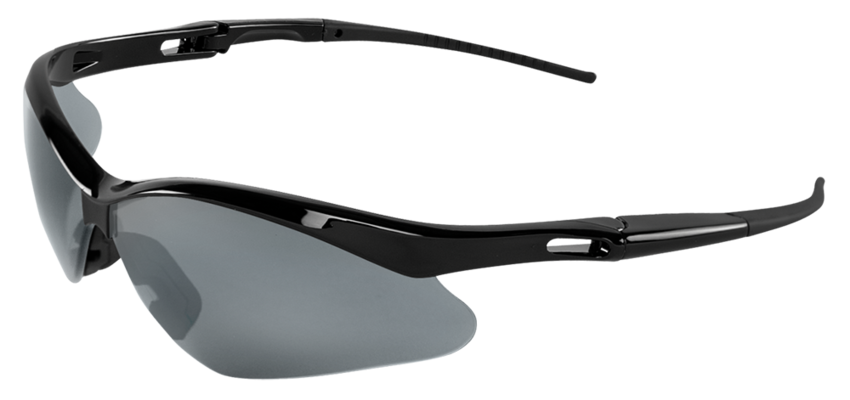 Spearfish® Silver Mirror Lens, Shiny Black Frame Safety Glasses