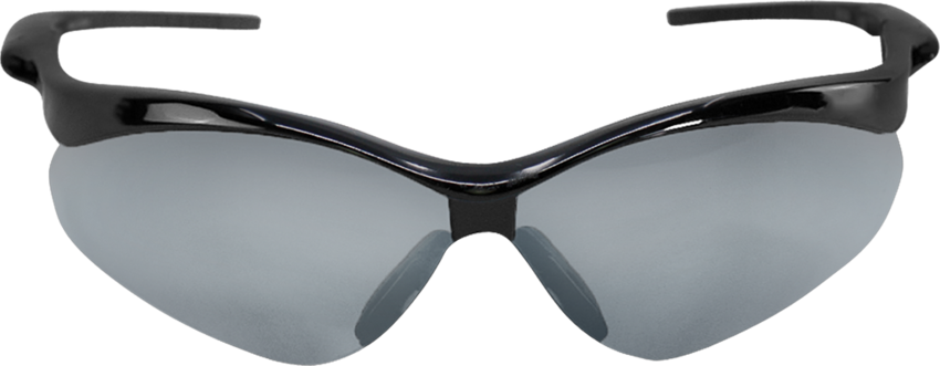 Spearfish® Silver Mirror Lens, Shiny Black Frame Safety Glasses
