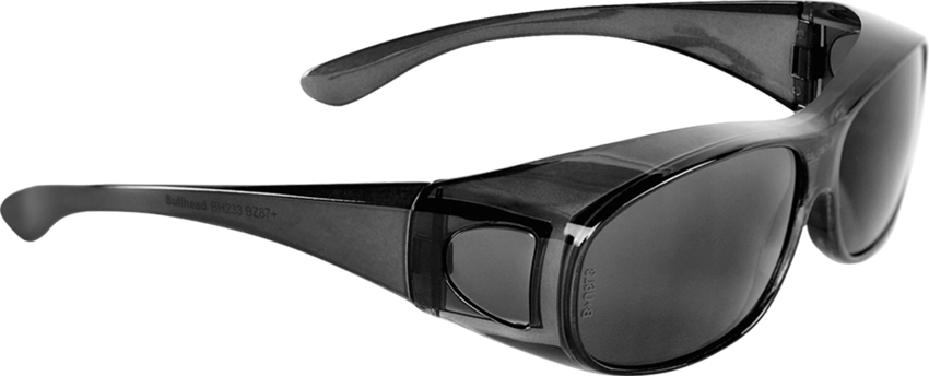 Over-the-Glass Smoke Lens, Crystal Black Frame Safety Glasses