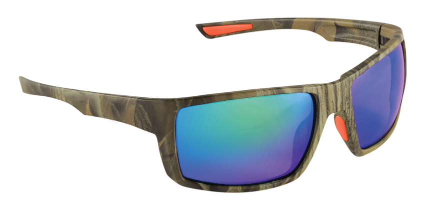 Sawfish™ Green Mirror Anti-Fog Lens, Woodland Camouflage Frame Safety Glasses
