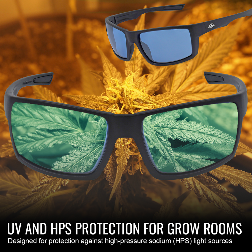 Sawfish&trade; Blue High-Pressure Sodium (HPS) Blocker Lens, Matte Black Frame Safety Glasses
