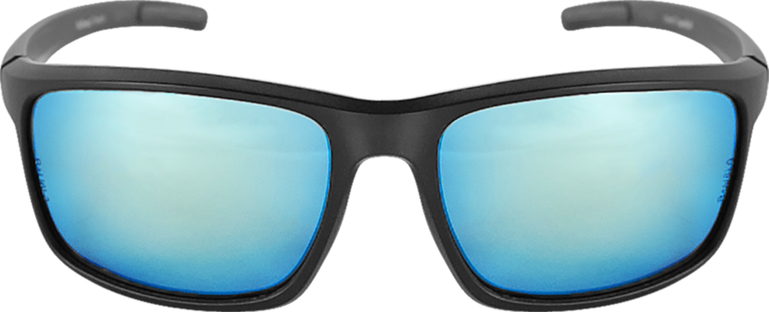 Pompano™ Ice Blue Mirror Performance Fog Technology Polarized Lens, Matte Black Frame Safety Glasses