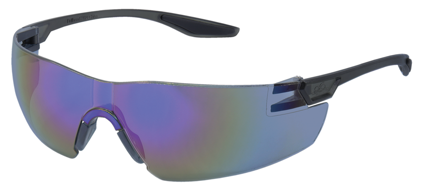 Discus™ Blue Mirror Lens, Frosted Black Frame Safety Glasses