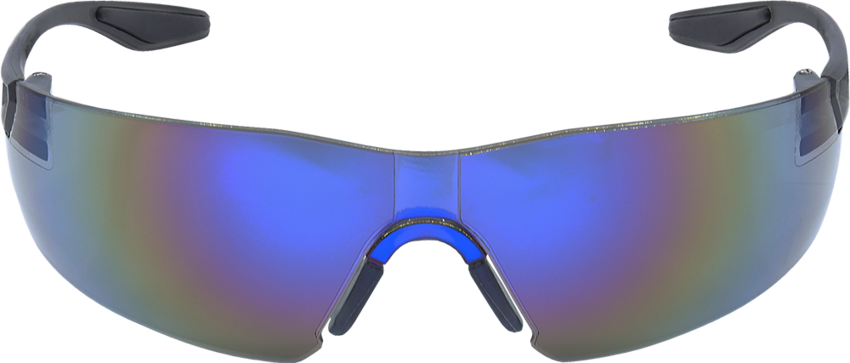 Discus™ Blue Mirror Lens, Frosted Black Frame Safety Glasses