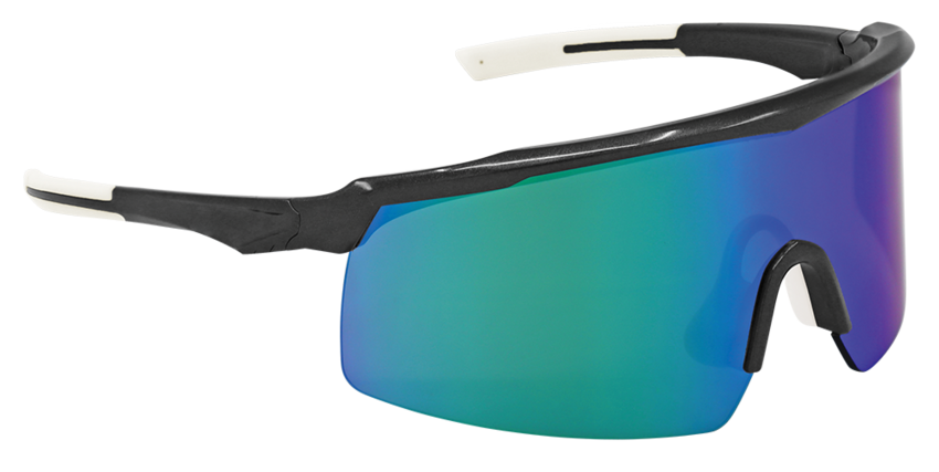 Whipray™ Green Mirror Performance Fog Technology Lens, Shiny Gray Frame Safety Glasses