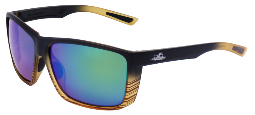 Lionfish&trade; Green Mirror Performance Fog Technology Polarized Lens, Tortoise/Black Frame Safety Glasses