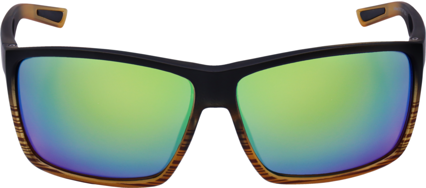 Lionfish&trade; Green Mirror Performance Fog Technology Polarized Lens, Tortoise/Black Frame Safety Glasses