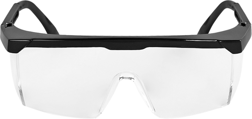 Kaku® Clear Lens, Shiny Black Frame Safety Glasses