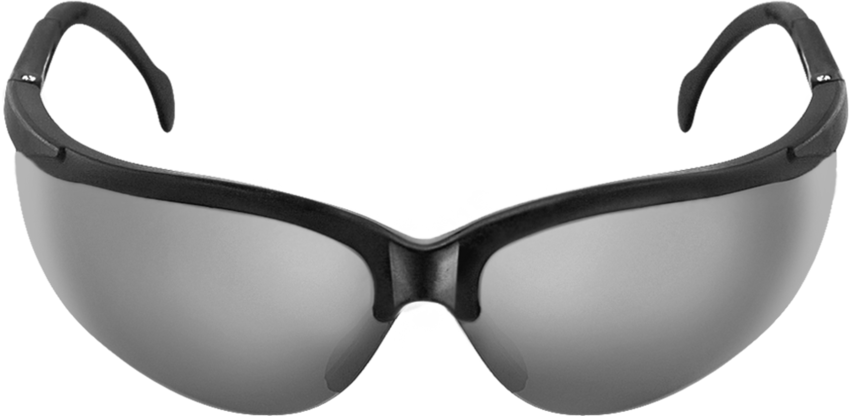 Picuda® Silver Mirror Lens, Matte Black Frame Safety Glasses