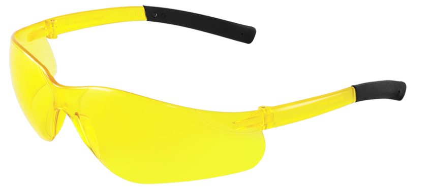Pavon® Yellow Lens, Frosted Yellow Frame Safety Glasses