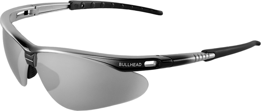 Stinger® Silver Mirror Lens, Shiny Black to Silver Frame Safety Glasses