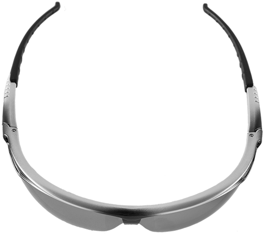 Stinger® Silver Mirror Lens, Shiny Black to Silver Frame Safety Glasses