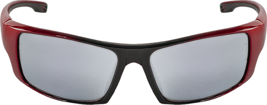 Dorado® Silver Mirror Lens, Red to Black Frame Safety Glasses