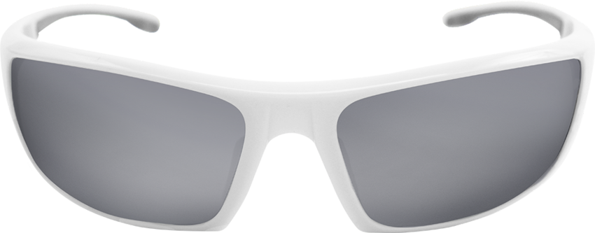 Dorado® Silver Mirror Lens, Shiny White Frame Safety Glasses - LIMITED STOCK